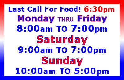 Last Call For Food 30 Mins. Before Closing! Last Call For Food 30 Mins. Before Closing!
